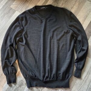 Cambridge Extra Fine Merino Wool V-Neck Sweater Elbow Patches XXXL